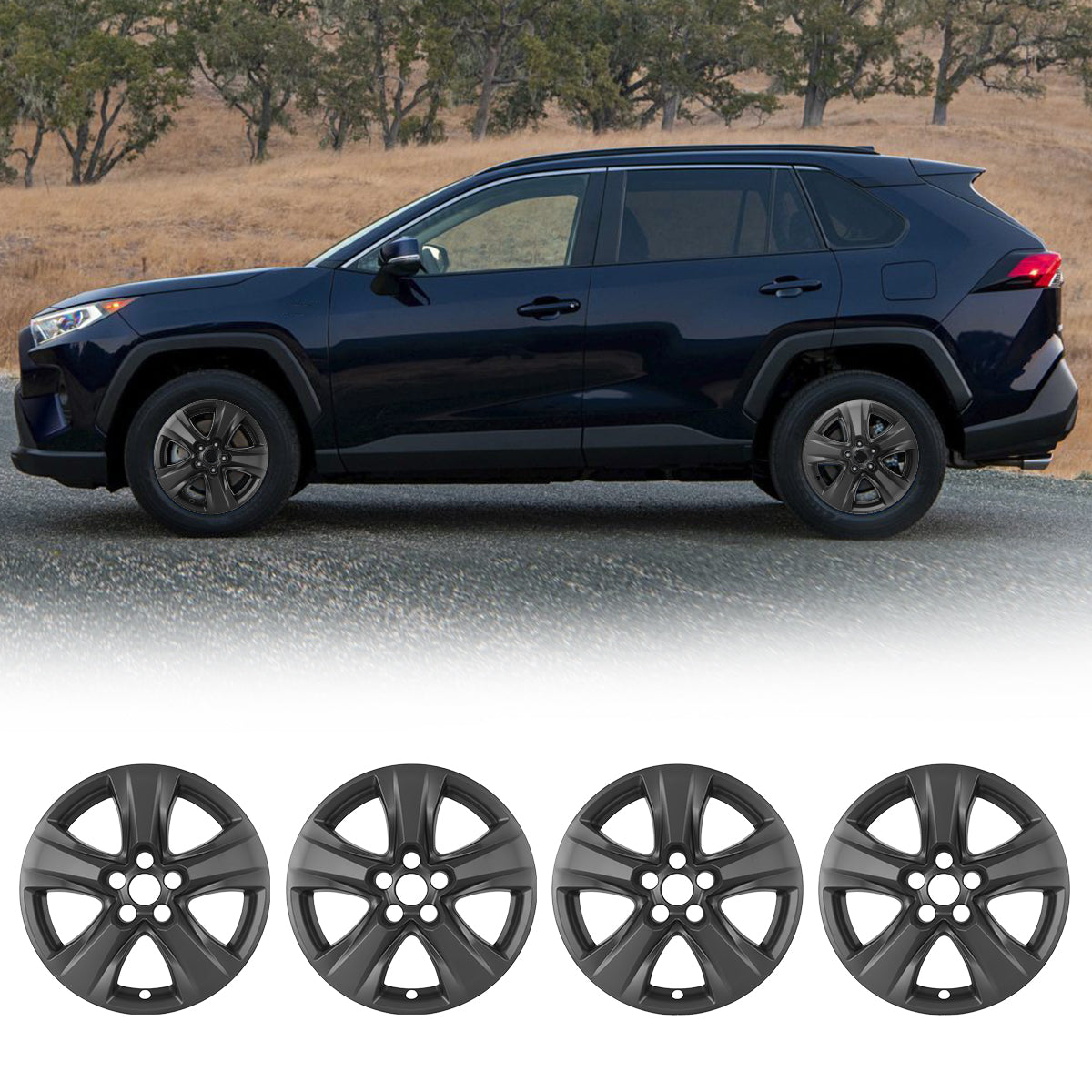 WOLFSTORM 4-Pack 17 Inch Wheel Rim Cover Hubcaps for 2019-2026 TOYOTA