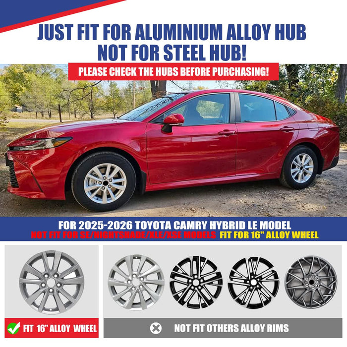 WOLFSTORM 4-Pack 16 Inch Wheel Rim Cover Hubcaps for 2025-2026 TOYOTA CAMRY HYBRID LE Model