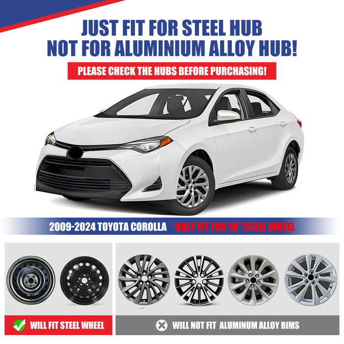 WOLFSTORM 16 Inch Hubcaps Wheel Cover w/Decorative Screws Fit for 2017-2019 TOYOTA COROLLA