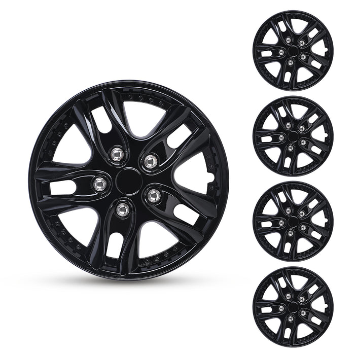 WOLFSTORM 4-Pack 12 Inch Universal Hubcaps for Steel Wheel Rims Cover