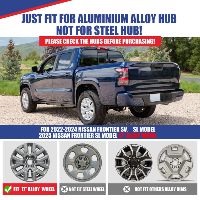 WOLFSTORM 4-Pack 17 Inch Wheel Rim Cover Hubcaps for 2022-2026 NISSAN FRONTIER