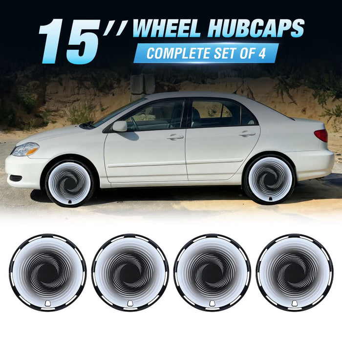 Wolfstorm Aerodisc Full Coverage Wheel Covers for Universal Hubcaps Turbo Spoke, 4-Pack