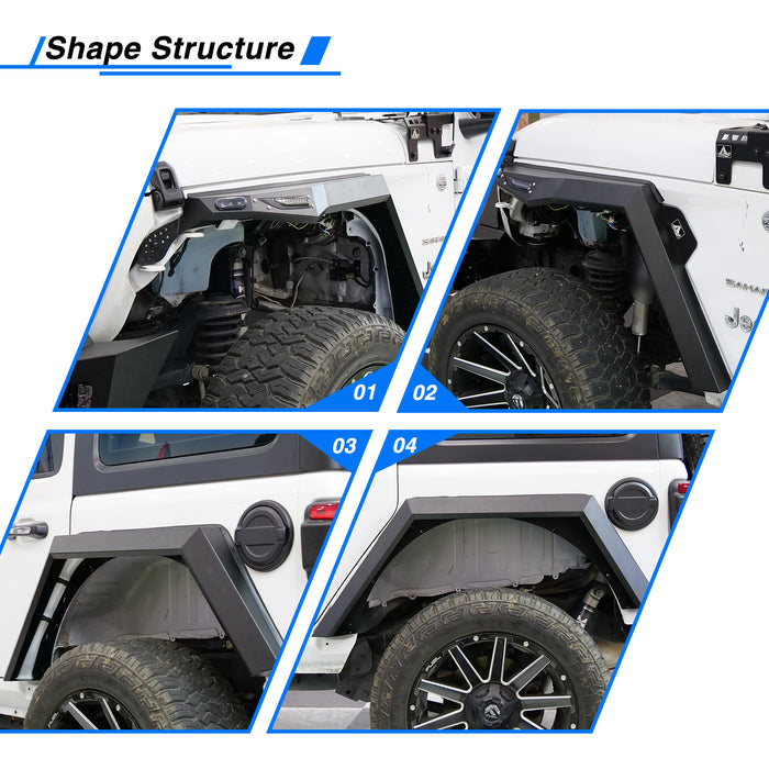 Jeep Wrangler JL/JLU Fender Flares with LED DRL and Sequential Turn Lights