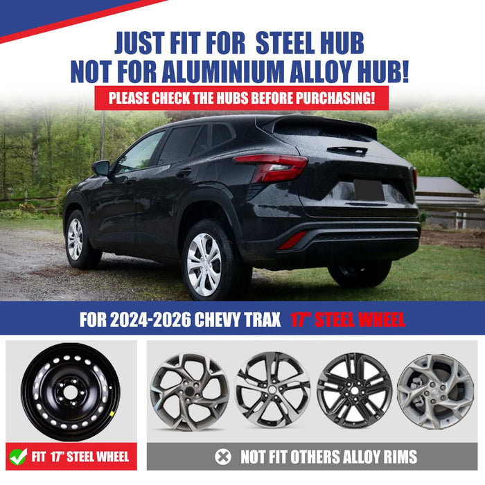 WOLFSTORM 4-Pack 17 Inch Wheel Rim Cover Hubcaps for 2024-2026 Chevy Trax
