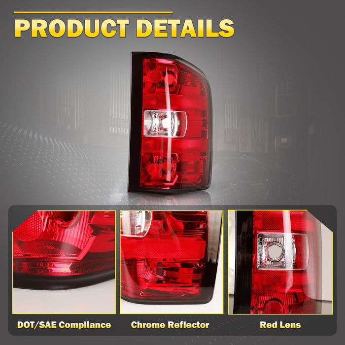 WOLFSTORM Taillights for 2007-2013 Chevy Silverado 1500 2500 3500/ Chevrolet 07-13 Silverado Rear Lamps Assembly Tail Light Replacement