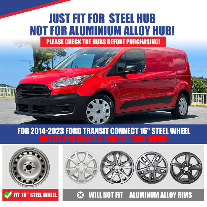 WOLFSTORM 4-Pack 16 Inch Wheel Rim Cover Hubcaps for 2014-2023 Ford Transit Connect