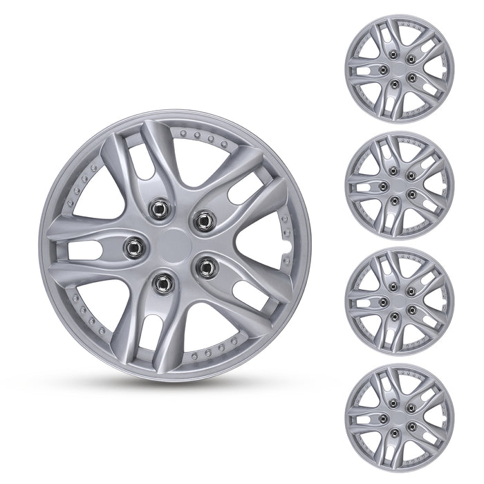 WOLFSTORM 4-Pack 12 Inch Universal Hubcaps for Steel Wheel Rims Cover