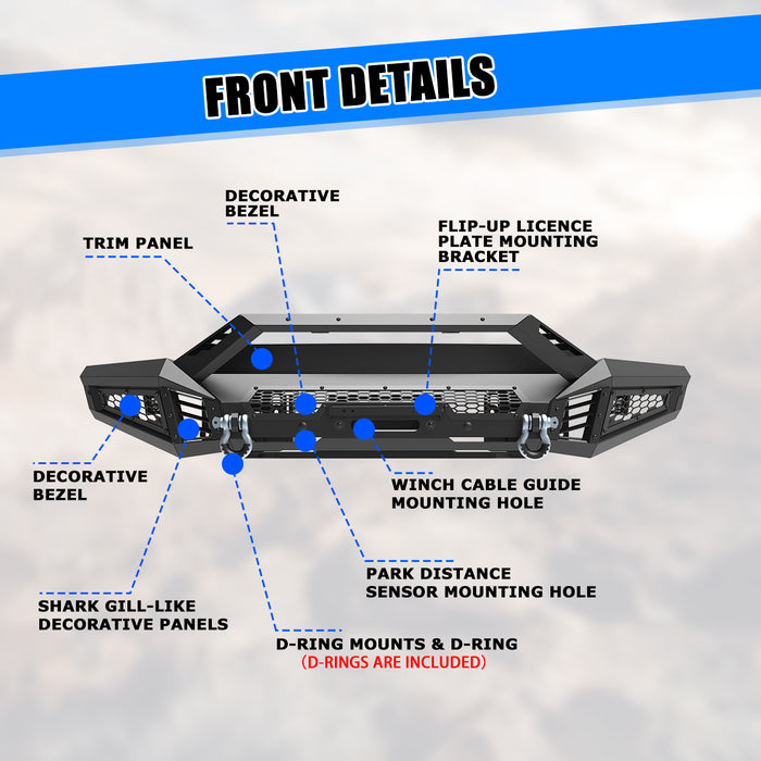 WOLFSTORM Offroad Front Bumper For Ford F-150 2018 2019 2020 Pickup Trucks (Excluding Raptor)