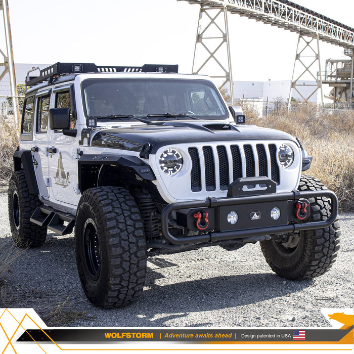 Front Bumper for 2007-2018 Jeep JK / 2018-2024 Jeep Wrangler JL/JLU / 2019-2024 Jeep JT with Winch Plate