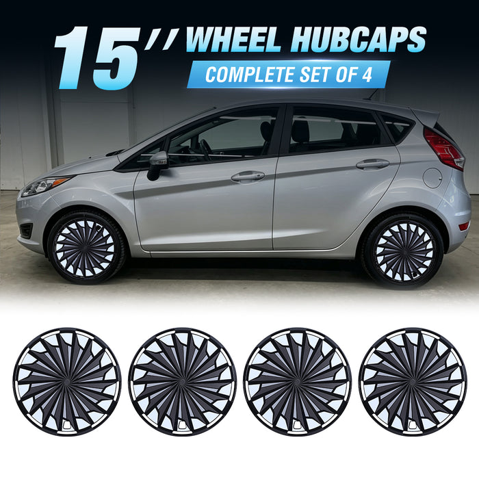 Wolfstorm Aerodisc Full Coverage Wheel Covers for Universal Hubcaps Turbo Spoke, 4-Pack