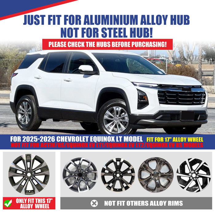 WOLFSTORM 4-Pack 17 Inch Wheel Rim Cover Hubcaps for 2025-2026 CHEVROLET EQUINOX LT Model