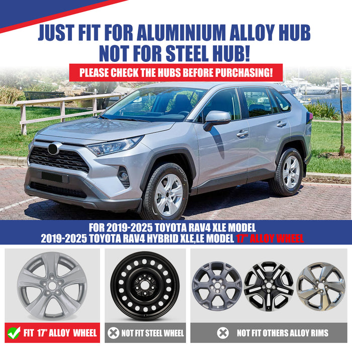 WOLFSTORM 4-Pack 17 Inch Wheel Rim Cover Hubcaps for 2019-2026 TOYOTA RAV4