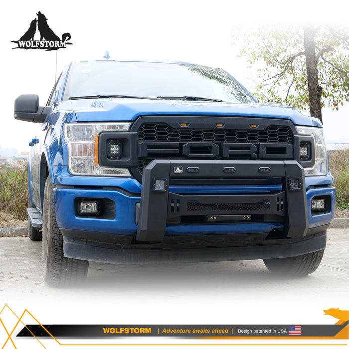 WOLFSTORM Pare-chocs avant avec lumières LED compatible avec Ford F-150 2018 2019 2020