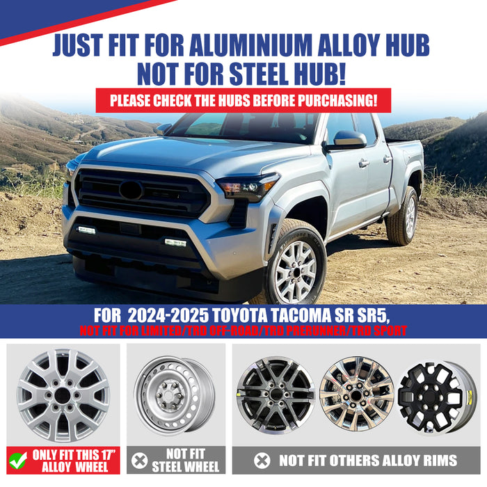 WOLFSTORM 4-Pack 17 Inch Wheel Rim Cover Hubcaps for 2024-2026 Toyota Tacoma