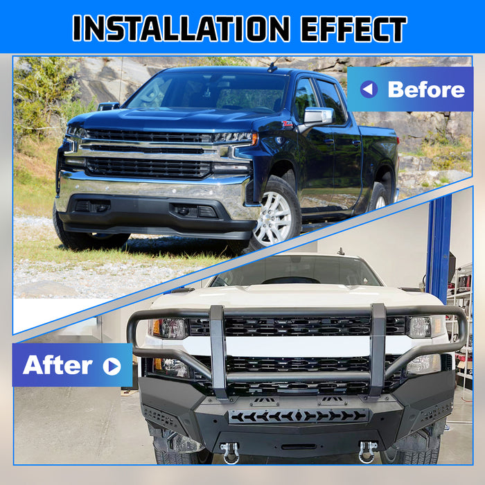 WOLFSTORM Front Bumper for 2019-2021 Chevy Silverado 1500 & 2022 Chevrolet Silverado 1500 LTD ModelPickup Truck