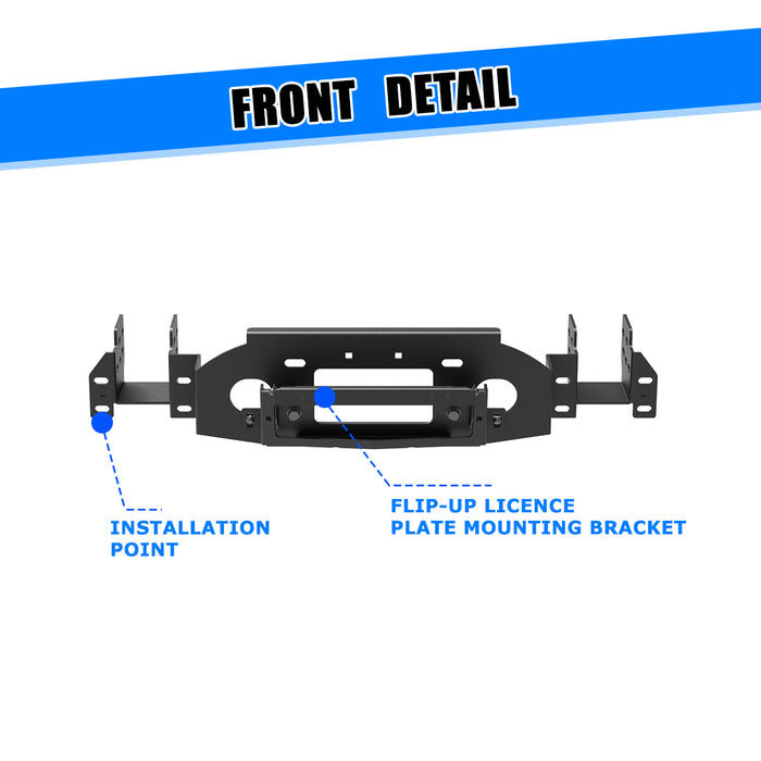 WOLFSTORM Placa de cabrestante frontal oculta para camionetas Chevy Silverado 1500 2019-2021