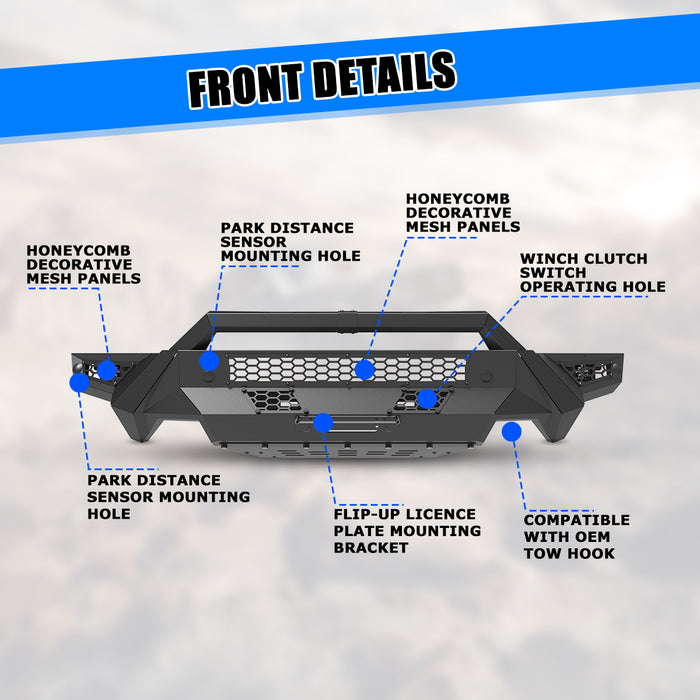 WOLFSTORM Modular Front Bumper for 2019-2024 Ram 1500 Model