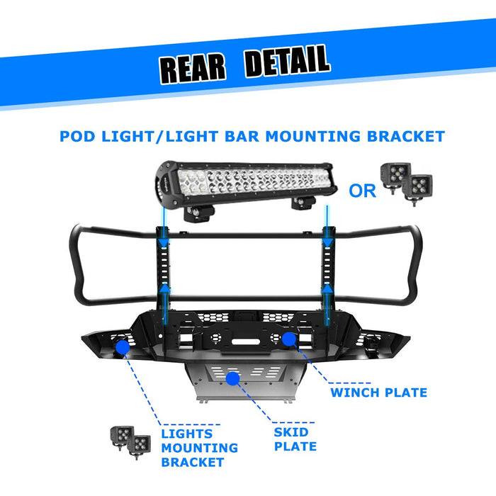 WOLFSTORM Front Bumper for 2022-2025 chevrolet silverado 1500