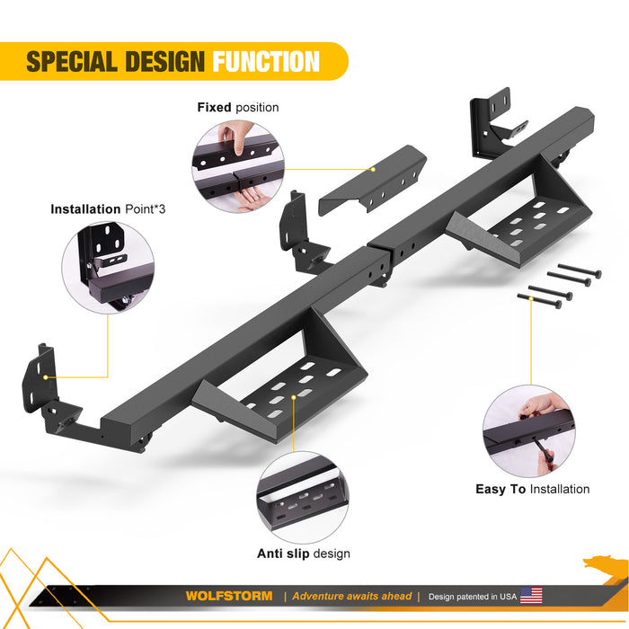 WOLFSTORM Running Boards for Dodge Ram 1500/2500/3500 Crew Cab