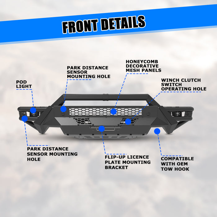 WOLFSTORM Modular Front Bumper for 2019-2024 Ram 1500 Model