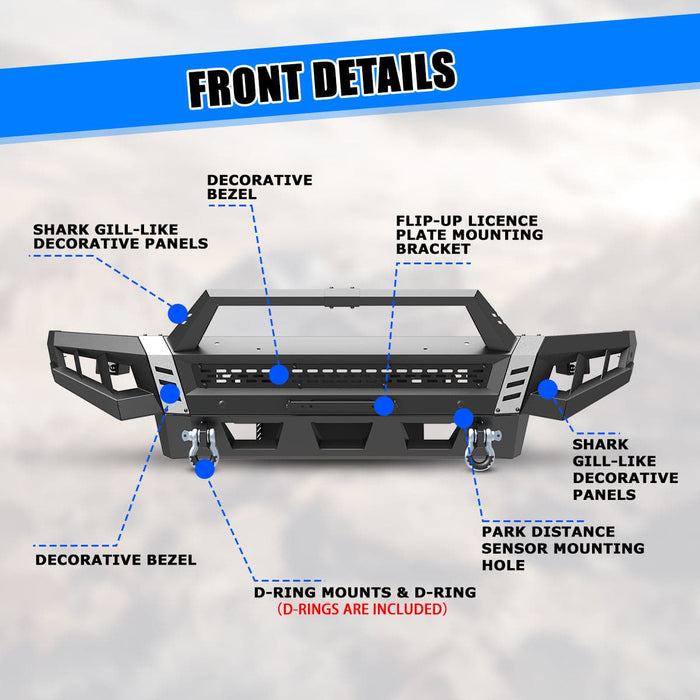WOLFSTORM Front Bumper Combo for 2017-2022 Ford F-250 F-350 Super Duty - WOLFSTORM