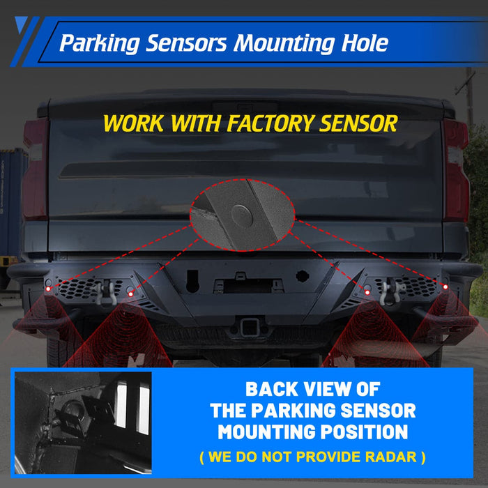 WOLFSTORM Rear Bumper for 2019-2025 Chevrolet Silverado 1500 and GMC Sierra 1500