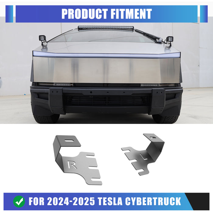 WOLFSTORM A-Pillar LED Lights Bar Mounting Brackets with Lights for 2024-2025 Tesla Cybertruck