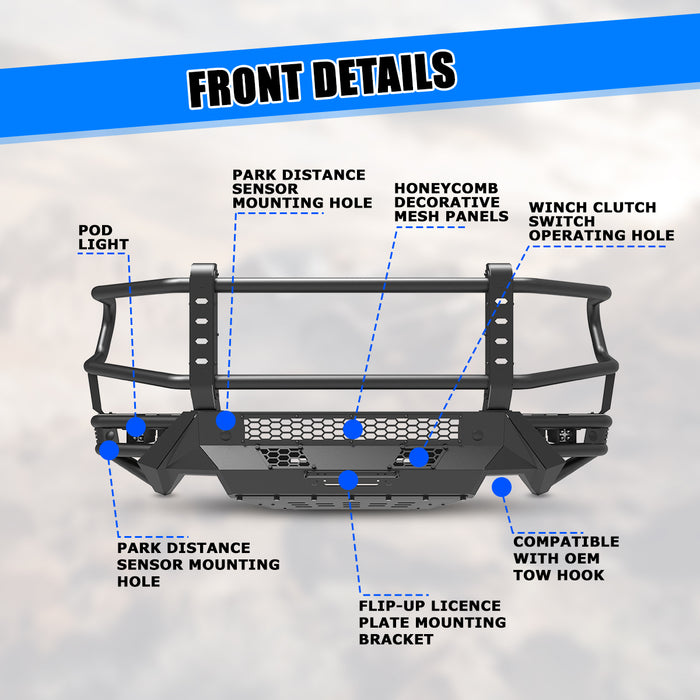WOLFSTORM Modular Front Bumper for 2019-2024 Ram 1500 Model