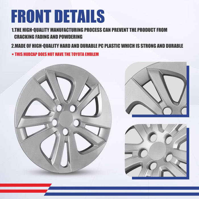 WOLFSTORM 15 Inch Hubcaps Wheel Cover Fit for 2016-2022 TOYOTA PRIUS/2017-2022 TOYOTA PRIUS PRIME/2020-2024 TOYOTA COROLLA HYBRID
