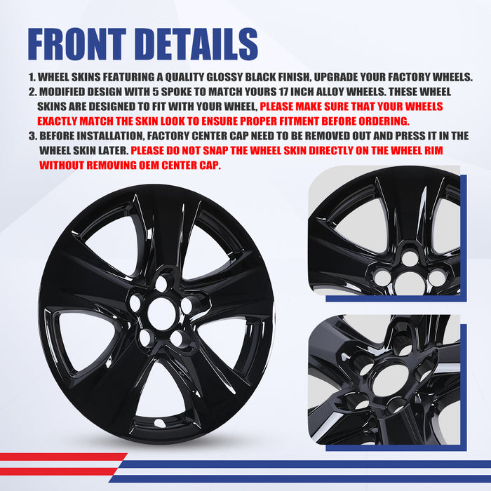 WOLFSTORM 4-Pack 17 Inch Wheel Rim Cover Hubcaps for 2019-2026 TOYOTA RAV4