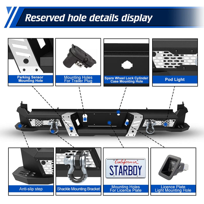 WOLFSTORM Rear Bumper for 2017-2022 Ford F-250 Super Duty - WOLFSTORM