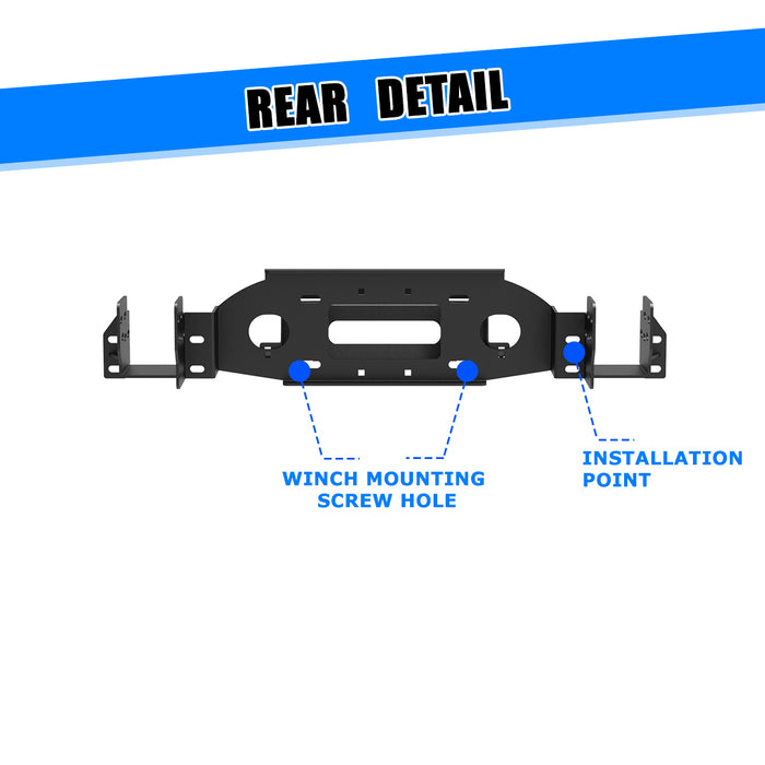 WOLFSTORM Placa de cabrestante frontal oculta para camionetas Chevy Silverado 1500 2019-2021