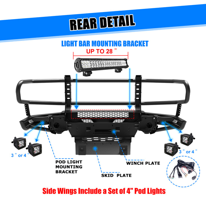 WOLFSTORM Modular Front Bumper for 2019-2024 Ram 1500 Model