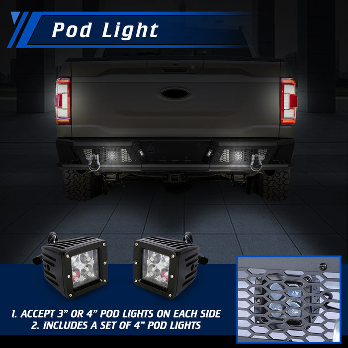 WOLFSTORM Rear Bumper for 2021-2023 Ford F-150 (Excluding Raptor)