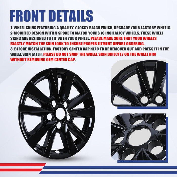 WOLFSTORM 4-Pack 16 Inch Wheel Rim Cover Hubcaps for 2025-2026 TOYOTA CAMRY HYBRID LE Model