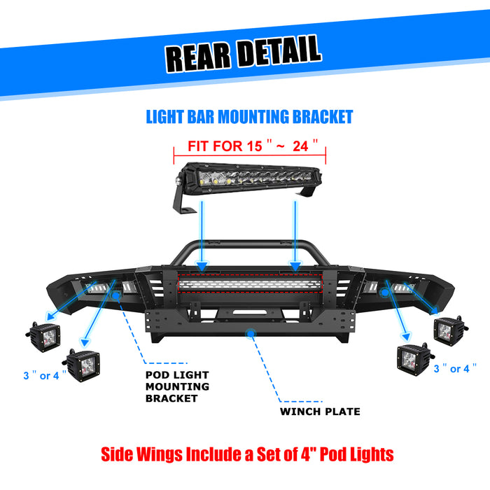 WOLFSTORM Front Bumper for 2014-2021 Toyota Tundra