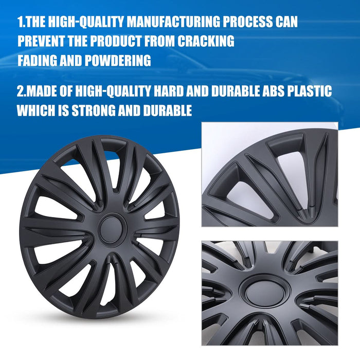 WOLFSTORM 4-Pack 14 Inch Universal Hubcaps for Steel Wheel Rims Cover