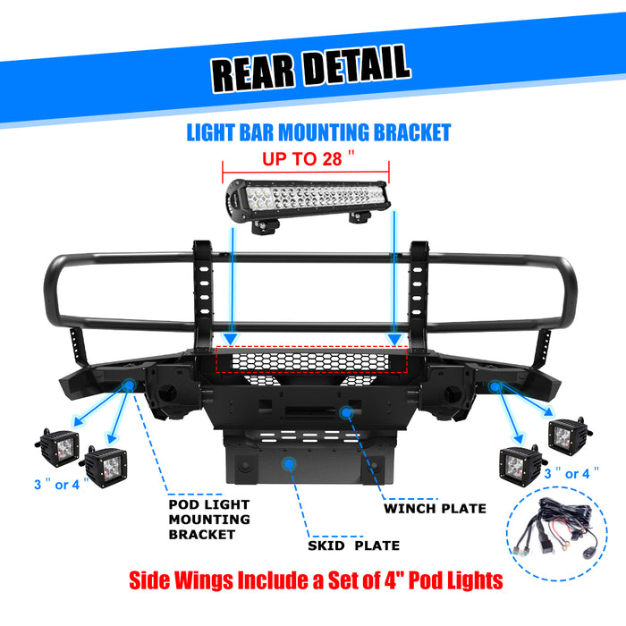 WOLFSTORM Modular Front Bumper for 2019-2024 Ram 1500 Model