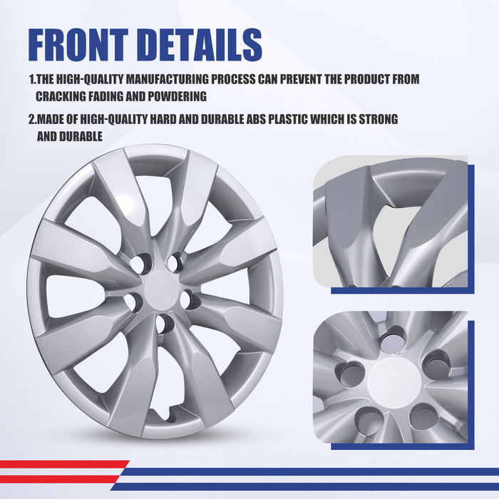 WOLFSTORM 4-Pack 16 Inch Wheel Rim Cover Hubcaps for 2014-2016 TOYOTA COROLLA