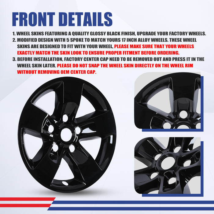 WOLFSTORM 17 Inch Hubcaps Fit for 2013-2018 DODGE RAM 1500/2019-2023 DODGE RAM 1500 CLASSIC