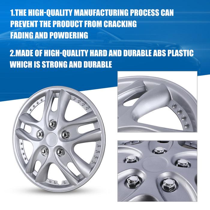 WOLFSTORM 4-Pack 12 Inch Universal Hubcaps for Steel Wheel Rims Cover