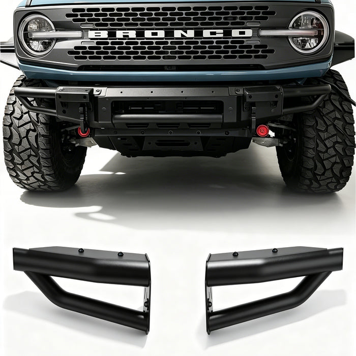 WOLFSTORM Ford Bronco Front Bumper with Winch Plate & Sensor Mounting Hole & License Plate Bracket