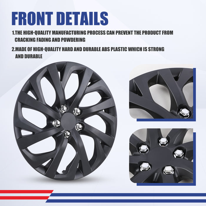 WOLFSTORM 16 Inch Hubcaps Wheel Cover w/Decorative Screws Fit for 2017-2019 TOYOTA COROLLA