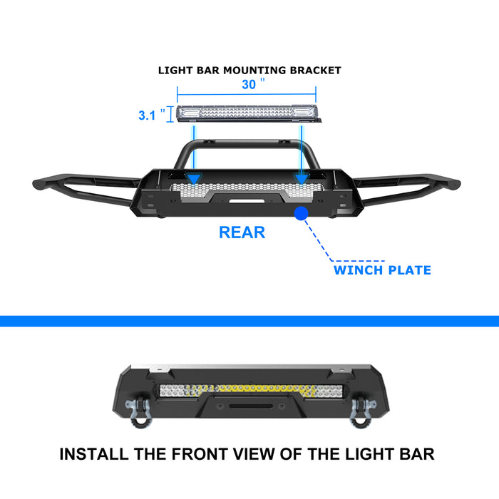 WOLFSTORM Pare-chocs avant compatible avec Toyota Tacoma 2016-2023