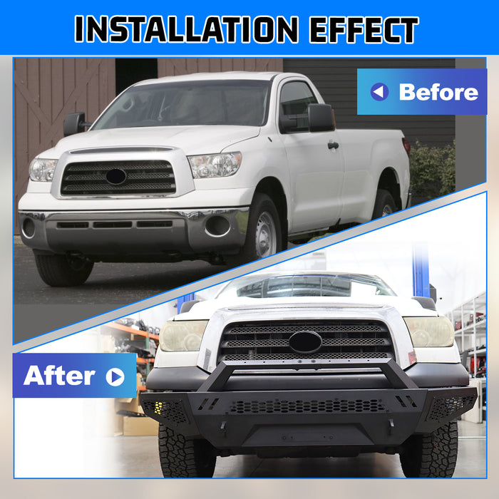 WOLFSTORM Front Bumper / Winch Plate for 2007-2013 Toyota Tundra Main Body Side Wings Winch Plate