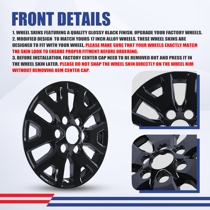 WOLFSTORM 4-Pack 17 Inch Wheel Rim Cover Hubcaps for 2024-2026 Toyota Tacoma