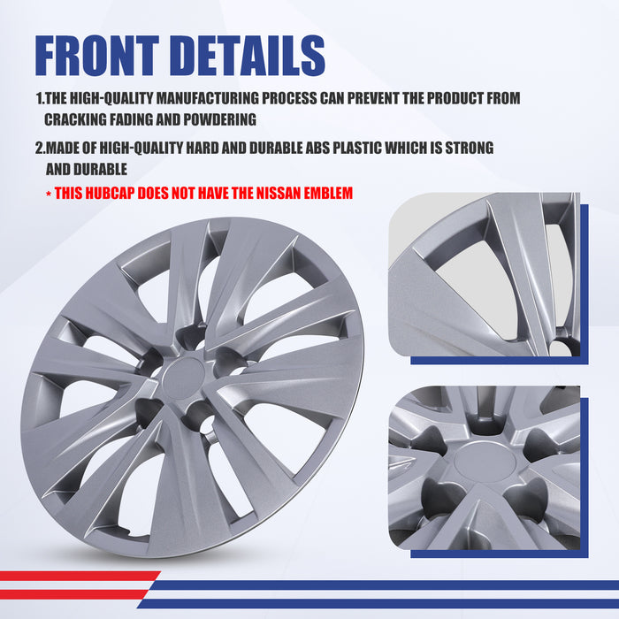 WOLFSTORM 4-Pack 16 Inch Wheel Rim Cover Hubcaps for 2020-2026 NISSAN SENTRA
