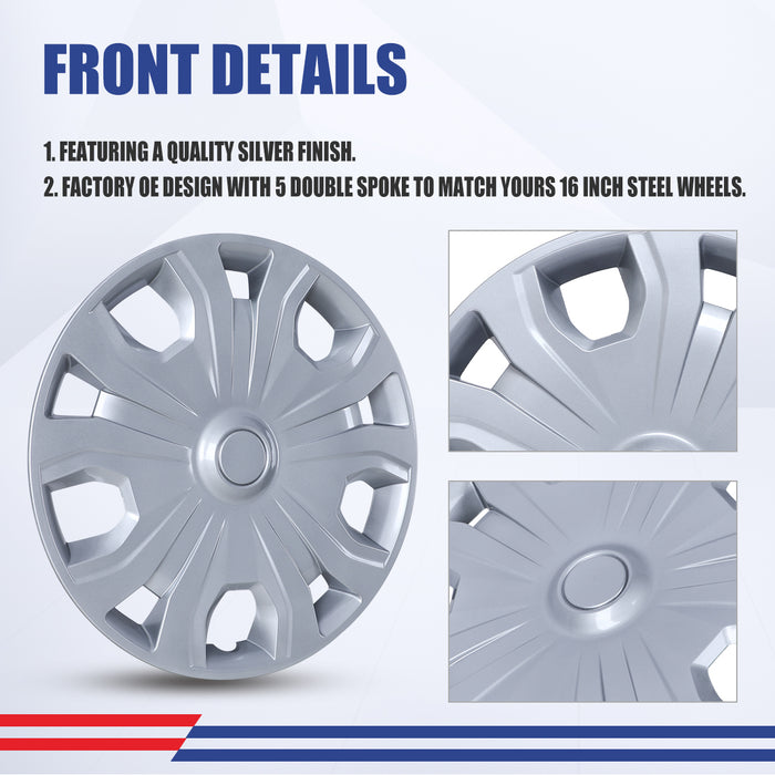 WOLFSTORM 4-Pack 16 Inch Wheel Rim Cover Hubcaps for 2014-2023 Ford Transit Connect