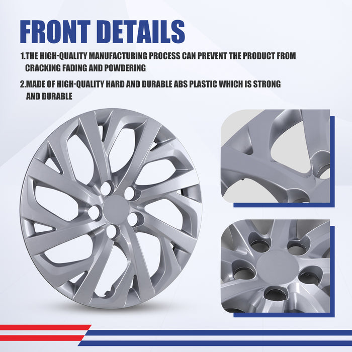 WOLFSTORM 16 Inch Hubcaps Wheel Cover Fit for 2017-2019 TOYOTA COROLLA