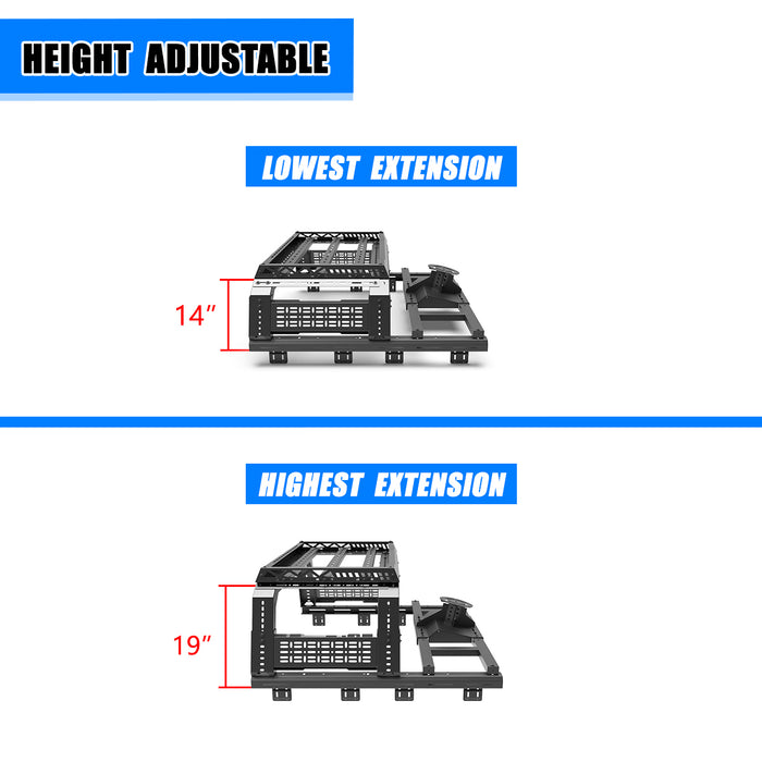 WOLFSTORM Roll Bar Universal Fit for Mid-size Pickup Trucks,Modular,Adjustable Overland Bed Rack,Roll bar